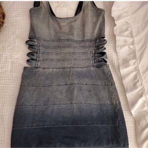 Guess Gray Denim Mini Dress